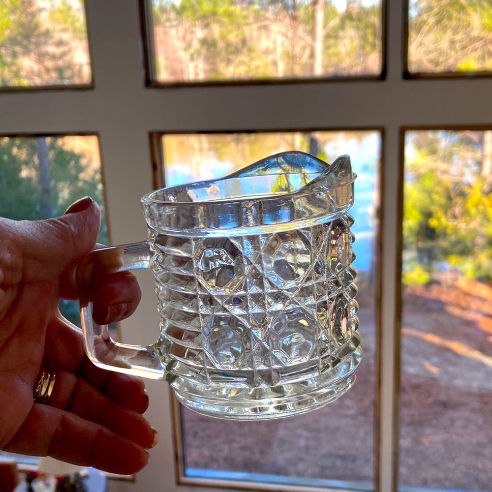 EAPG vintage pressed glass large creamer